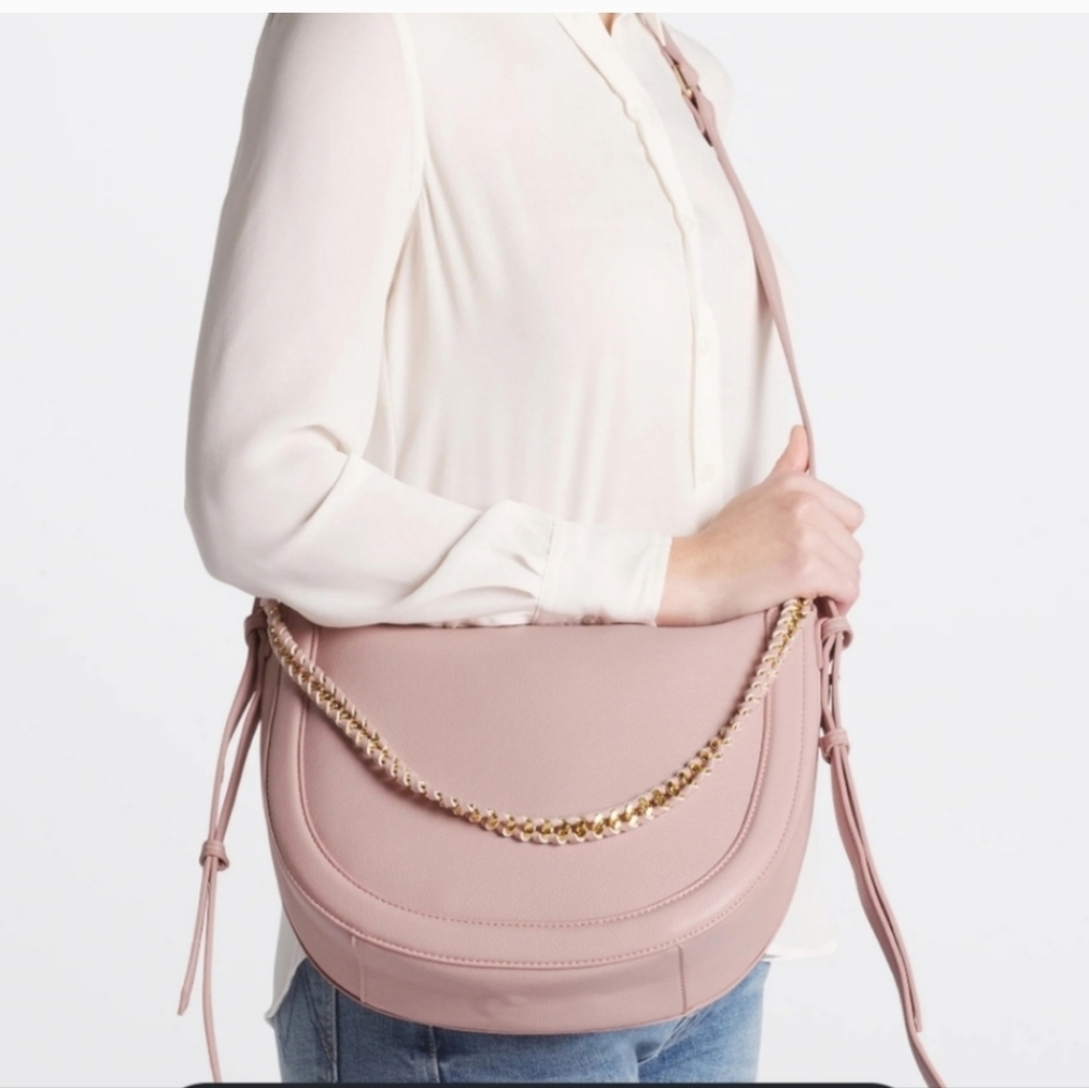 Urban Expressions Ellie Pink Pebbled Vegan Leather Crossbody Bag